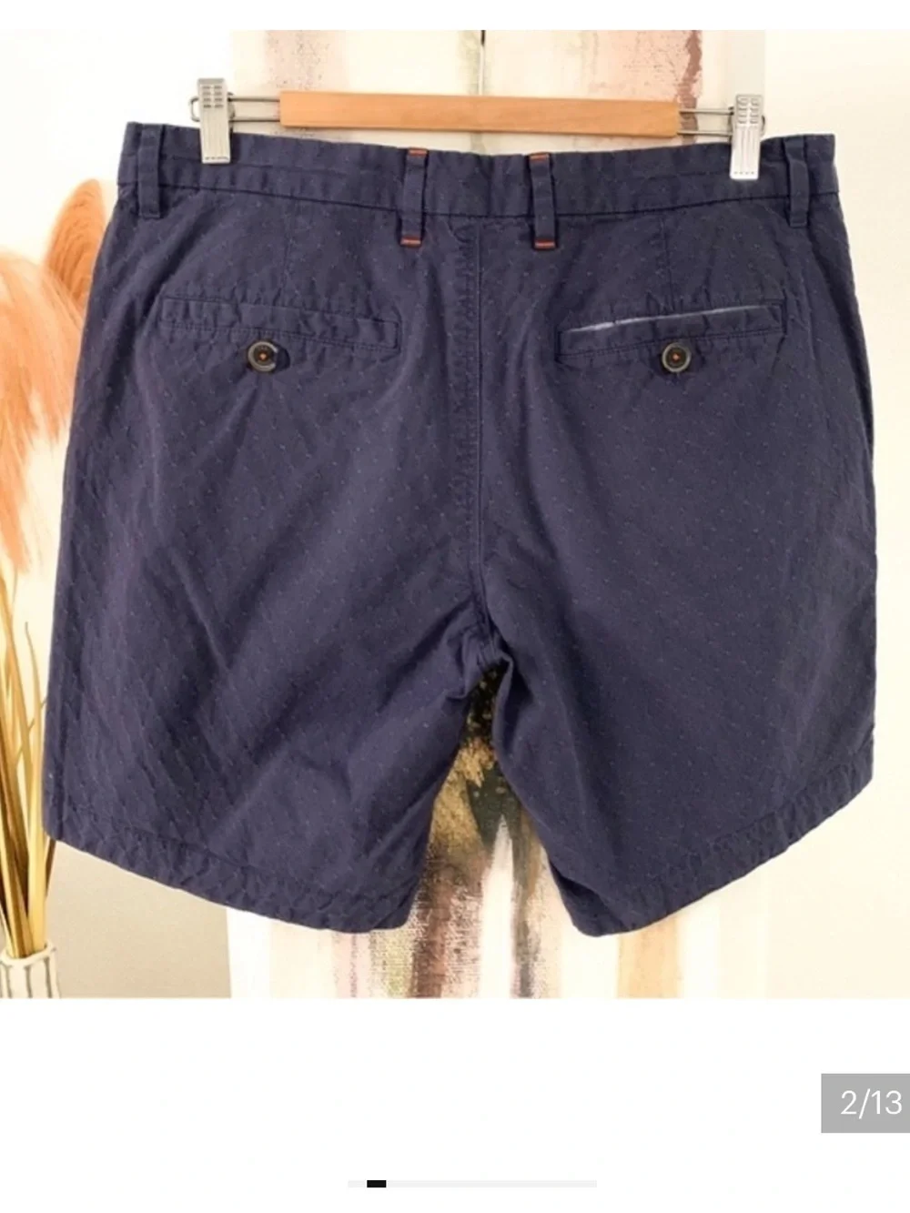 Ted Baker London Navy Blue Flat Front Shorts